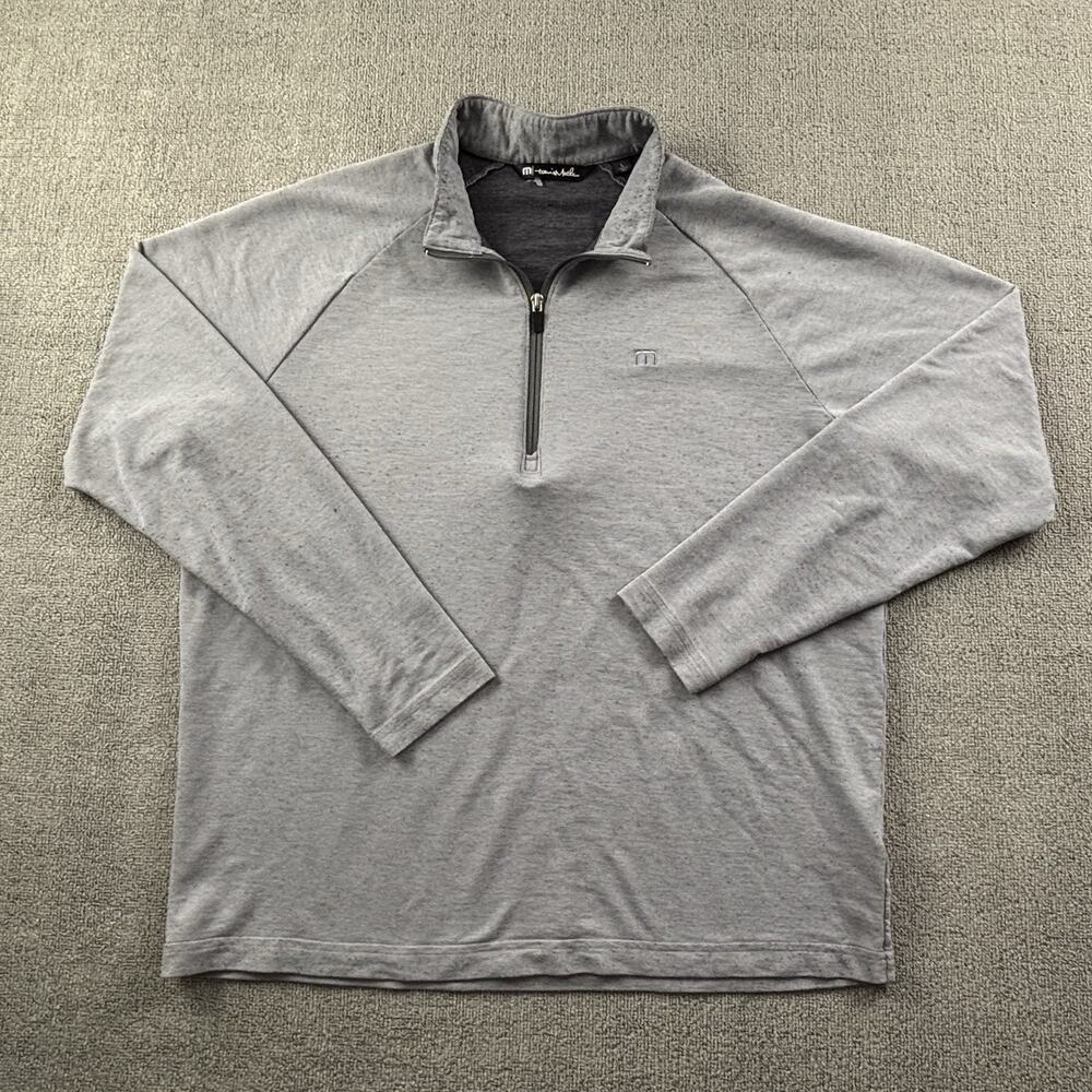 Travis Mathew Sweater Adult Large Gray Quarter Zip Long Sleeve Casual Men's